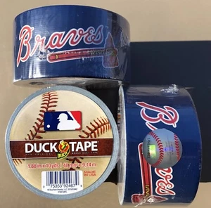 3 cintas de pato/conducto marca de béisbol atlanta braves mlb 1,88 pulgadas x 10 yardas EE. UU. - Imagen 1 de 12