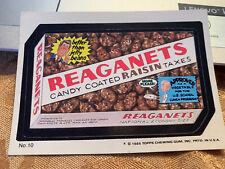 1985 Vintage Topps Wacky Packages Sticker Card REAGANETS #10 Candy Coated Raisin