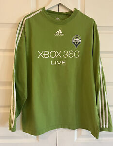 Adidas Seattle Sounders FC XBOX 360 Live Long Sleeve Green T-shirt Men’s SZ XL