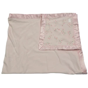 Carters Classics Babydecke Pretty in Pink Floral Rosen Satin Baumwolle Vintage - Bild 1 von 6
