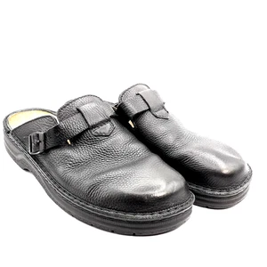 NAOT Fjord Mens Black Pebbled Leather Clog Slip On Shoes Size EU 46 US 13 - Picture 1 of 10