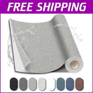 Customizable Linen Grey Fabric Repair Patch – Quick & Easy Adhesive Solution - Picture 1 of 9