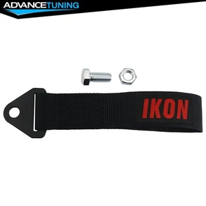 Fits Off-road ATV UTV Tow Strap Heavy Duty Bumper Hook Belt Black w/ IKON Logo - Picture 1 of 7