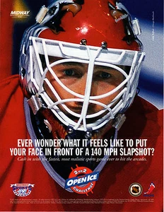 NHL HOCKEY 2 ON 2 OPEN ICE CHALLENGE Original VIDEO ARCADE GAME Flyer MIDWAY - Picture 1 of 2