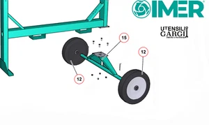 GRUPPO SALA VERNICIATO COMPLETO DI RUOTE PER BETONIERA IMER SYNTESI 300 - 350 - Picture 1 of 3