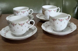 Juego de 8 platillos acanalados vintage Kaiser Romantica Marseille nariz (4) tazas y (4) - Imagen 1 de 6