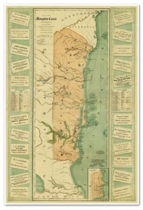 Mosquito Shore MAP Nicaragua, Central America by Colton & Co. circa 1894 24"x36" - Picture 1 of 12