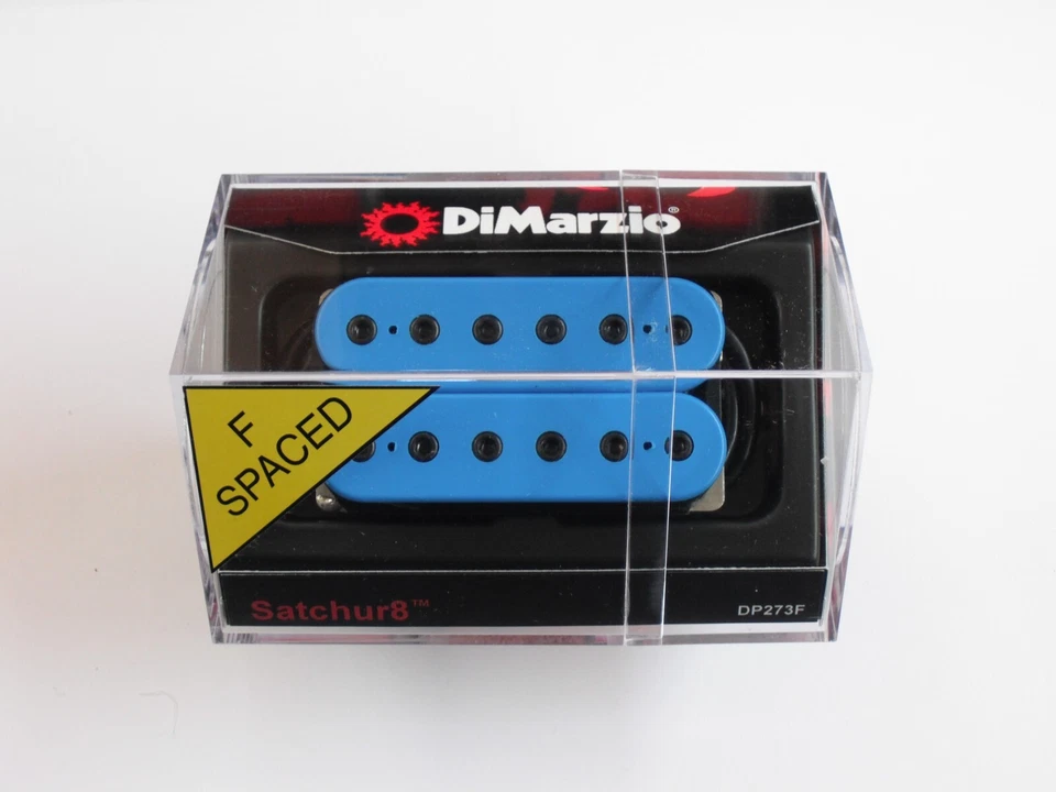 Puente Humbucker DiMarzio Satchur8 espaciado en F azul con postes negros DP 273F Foto 1 de 1