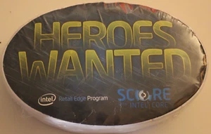 INTEL RETAIL EDGE PROGRAM SCORE WITH CORE HEROES WANTED WHITE T-SHIRT NEW PROMO - Picture 1 of 2