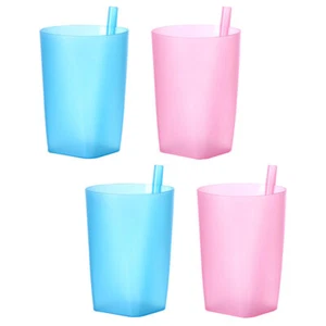 4pcs Colored Straw Cups Reusable Water Cup Children Water Cup Juice Cup Kids - Picture 1 of 12