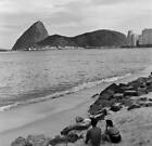 Beach Goers At Copacabana Beach In Rio De Janeiro, Brazil 1950 OLD PHOTO 12