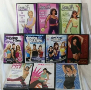 10 Dancing mix workout DVD lot Dance off the inches with stars salsa ballroom - Imagen 1 de 5