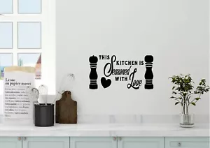 This Kitchen Is Sazoned With Love - Adhesivo Vinilo Calcomanía Diseño Hogar Arte de Pared - Imagen 1 de 6