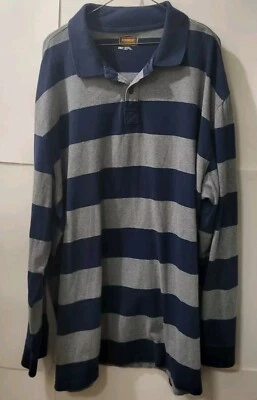 Foundry Men's Shirt, Long Sleeves Gray/Dark Blue Stipes, Size 2XLT - Image 1 of 4