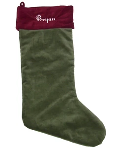 Medias de terciopelo rojo verde Pottery Barn de 25" BRYAN MONOGRAMA - Imagen 1 de 3