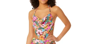 No Boundaries Juniors Retro Hanky Halter Swim Top Multicolor Size S (3-5) - Picture 1 of 3