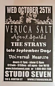 Veruca Salt Agent Sparks Strays Late September 2007 Original Concert Show Poster