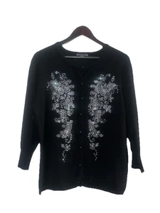 Covington Damen Strickjacke Pullover schwarz mit Paillettenverzierung XL - Bild 1 von 7