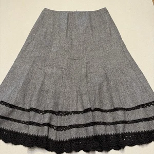 New With Tags!! Vintage Talbots Women’s 8 Wool Silk Blend Skirt Crochet Hem  - Picture 1 of 15