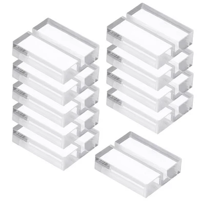 10 Pcs 1.2" Acrylic Place Card Holder Table Sign Number Holder Name Stand, Clear - Image 1 of 4