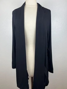 Nuevo con etiquetas Cárdigan Torrid Súper Suave Frente Abierto Plus 1X Bolsillos Negro Boho Chic - Imagen 1 de 10
