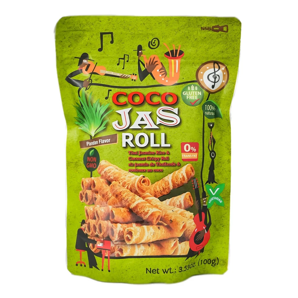 Coco Jas Roll Reiscracker mit Kokos und Pandan 100g Rice Cracker Reis Cracker - Bild 1 von 1