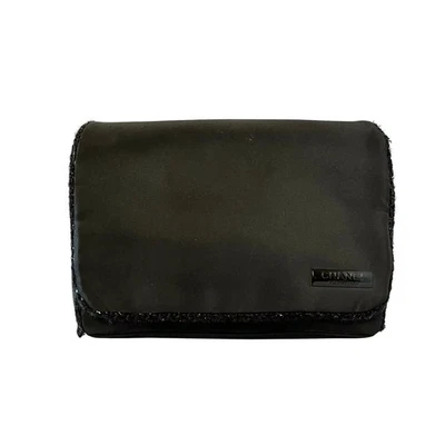 Chanel Perfumes Negro Satén Imitación Tweed Viaje Bolsa de Aseo Bolsa de Maquillaje Foto 1 de 4