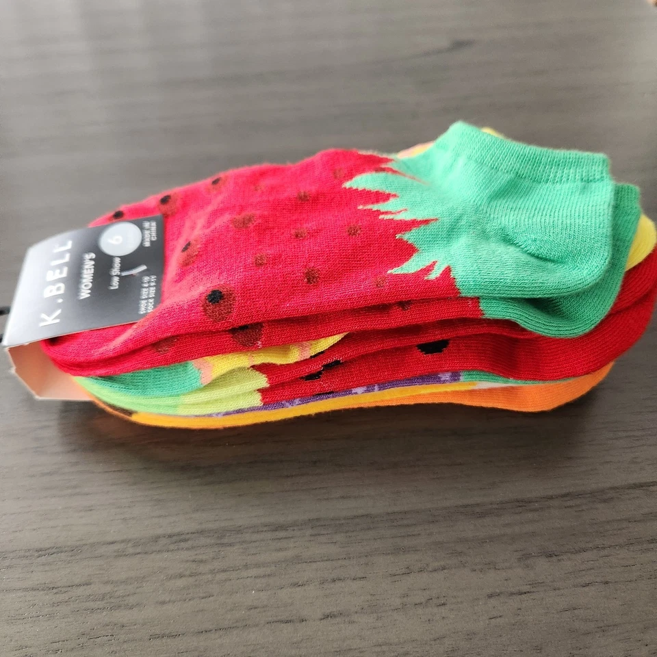 Calcetines K. Bell para mujer coloridos con patrón de frutas talla baja 9-11 / talla de zapato 4-10 Foto 1 de 4