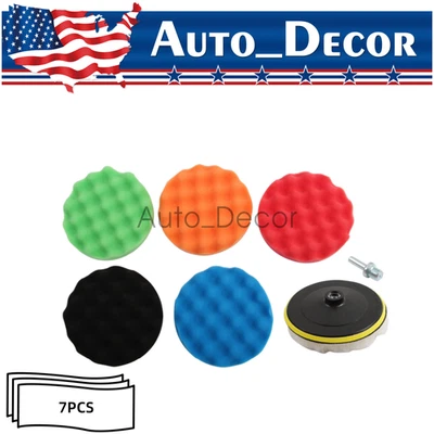 Car Buffing Pads Polishing for Drill Sponge Kit Set Waxing Foam Polisher Sealing - Image 1 of 4