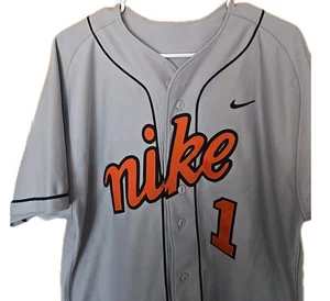 Vintage Nike Employee Baseball Jersey Mens Large #1 Stitched Letters Rare - Picture 1 of 6