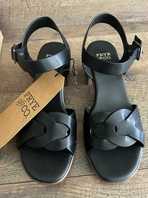 ¡Nuevo en caja!  Sandalias negras Frye And Co. "Webster" talla 6M - tacón ancho para mujer  Foto 1 de 4