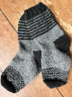 Chaussettes de canapé Pachamama gris non doublées tricotées à la main 100 % laine neuves avec étiquettes