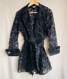Valentines 70er Vintage Trenchcoat Mitra Modelle Seventies Samt Jacke Flock - Bild 1 von 9