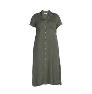 Terra & Sky Women's Plus Size Green Collar Shirt Dress Size 4X - Picture 1 of 5