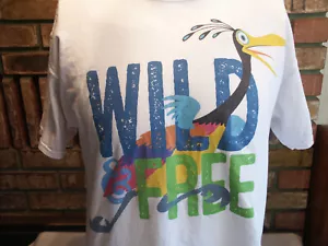 Disney Pixar Up Movie Kevin Wild & Free White Tshirt Size Large Rainbow Bird - Picture 1 of 4