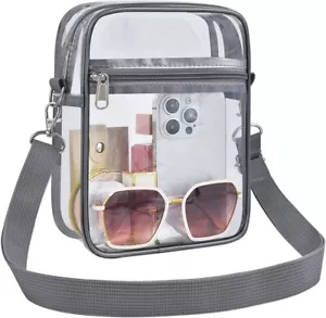 Clear Purse for Men and Woman Small Bag (Gray) (FREE SHIPPING) (NEW) - Picture 1 of 7