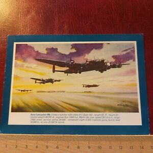 carte postale vintage avion bombardier lourd Avro Lancaster Mk I