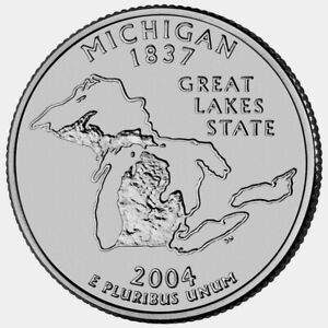 MICHIGAN 2004  State Quarter 25c Brilliant Uncirculated  " D " Mint   MI
