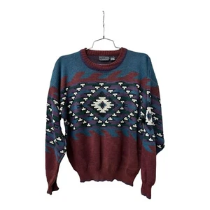 Vintage 80s Editions by Van Heusen Pullover Sweater Abstract Men Sz XL VaporWave - Picture 1 of 5