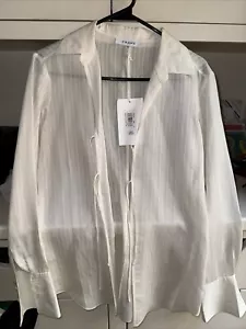 Frame Tie Front Top In Bone $438 NWT - Picture 1 of 1