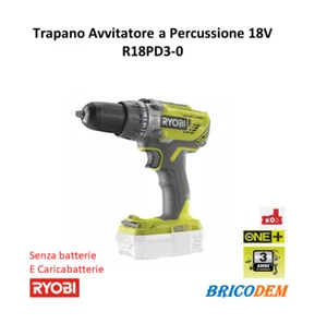 Trapano avvitatore a percussione batteria 18V Ryobi R18PD3-0 velocità regolabile - Foto 1 di 5