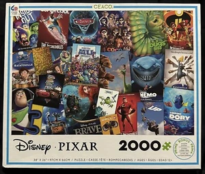 Disney/Pixar Movie Posters - Complete 2,000 pc Jigsaw Puzzle by Ceaco!!! - Picture 1 of 1