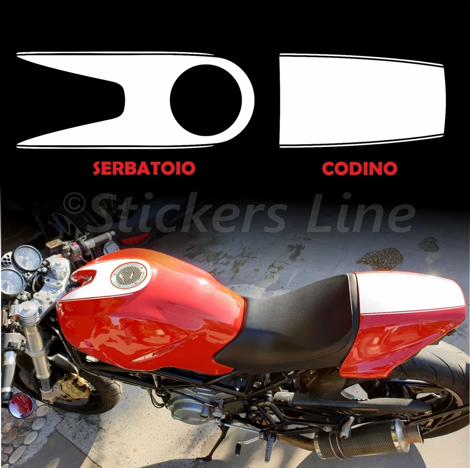 Adesivi moto strisce Centrali Ducati Monster fasce adesive DUCATI (2002) bande #