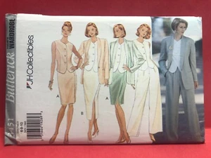 Butterick Pattern 3451 MISSES JACKET VEST SKIRT PANTS Sz 6-10 Slit Vtg JH Blazer - Picture 1 of 2