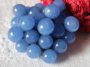 bouton ancien grappe perle bleu en verre monture metal double pied 3,3 cn G13R - Imagen 1 de 10