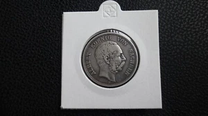 Germany Empire Albert 1877 E 2 mark SAXONY ALBERTINE silver coin - Picture 1 of 2