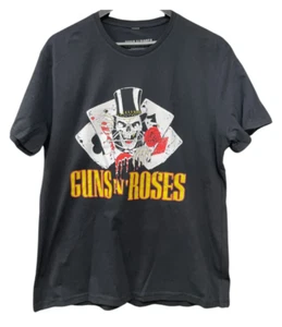Gun N' Roses Rock T Shirt Playing Cards Black Retro Music Merch Top Festival Gig - Picture 1 of 4