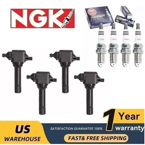 4 Pack Ignition Coils & 4 NGK Spark Plugs For 2014-2016 Subaru Forester H4 2.5L - Picture 1 of 7