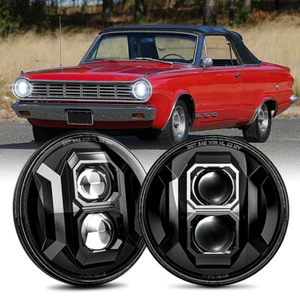 Pair 7" Round LED Headlights High-Low Beam Lamp For Dodge Dart 1964-1976 H4 Bulb - Picture 1 of 12