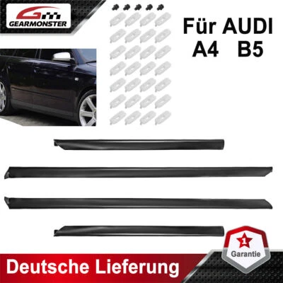 4X ZIERLEISTEN TÜRLEISTEN FÜR AUDI A4 B5 LIMOUSINE AVANT LESTEIN MIT CLIPS SATZ - Bild 1 von 4